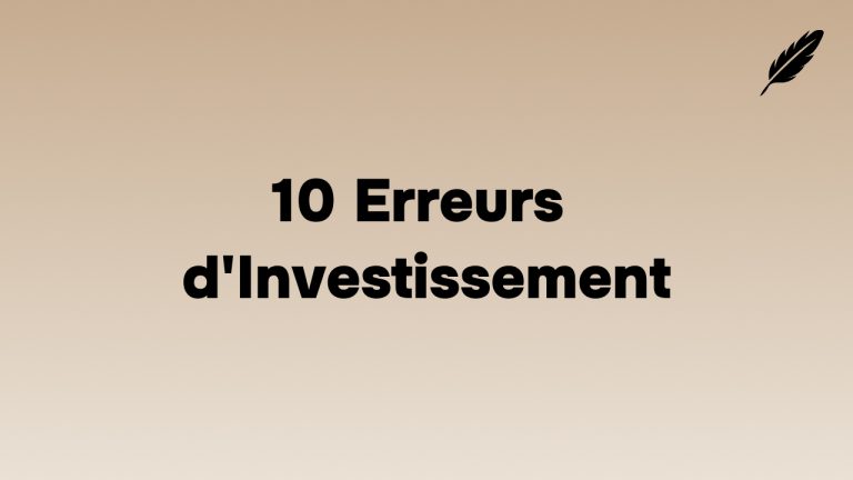 erreurs investissement débutant